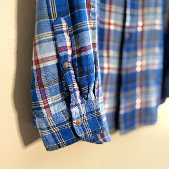 Vintage Chaps Blue & Red Plaid Lightweight Flannel Button Down Shirt - Picture 6 of 15